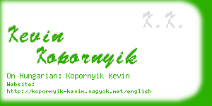 kevin kopornyik business card